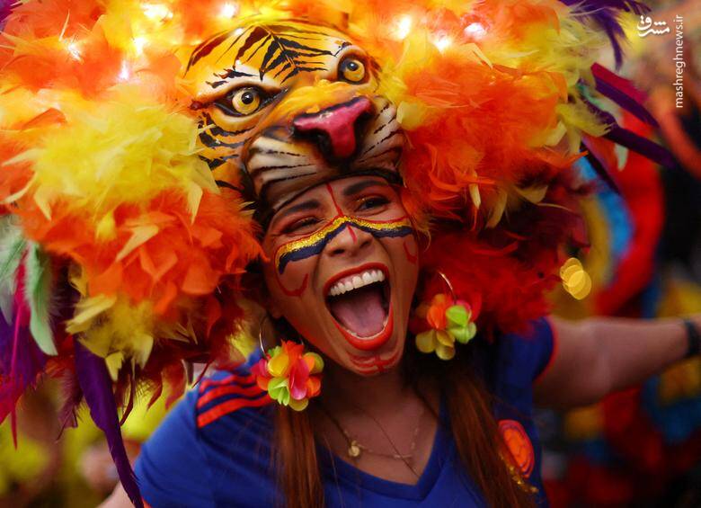 یک هوادار کلمبیایی در جام جهانی فوتبال زنان در سیدنی _ استرالیا