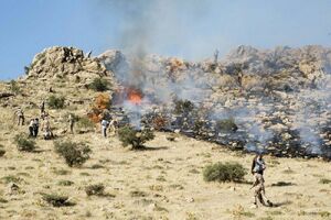 آتش سوزی جنگل «نارک» گچساران مهار شد/ مصدومیت ۲ نیروی اطفای حریق