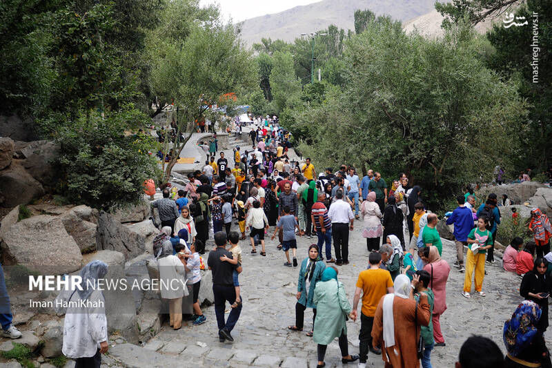 عکس/ فرار از گرما به آبشار گنجنامه همدان