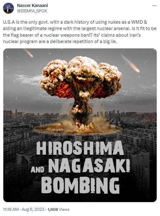 ادعاهای آمریکا علیه برنامه هستهای ایران تکرار عمدی یک دروغ بزرگ است