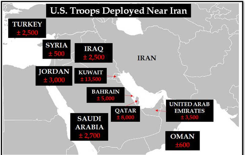 تعداد نظامیان آمریکا در نزدیکی ایران چقدر است؟+نقشه