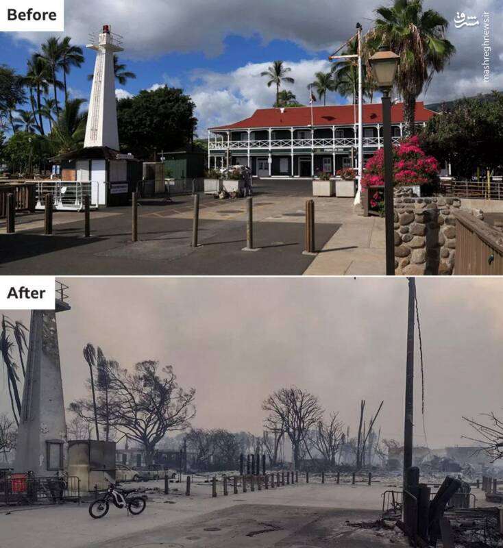 هاوایی قبل و بعد از آتشسوزی اخیر +تصاویر