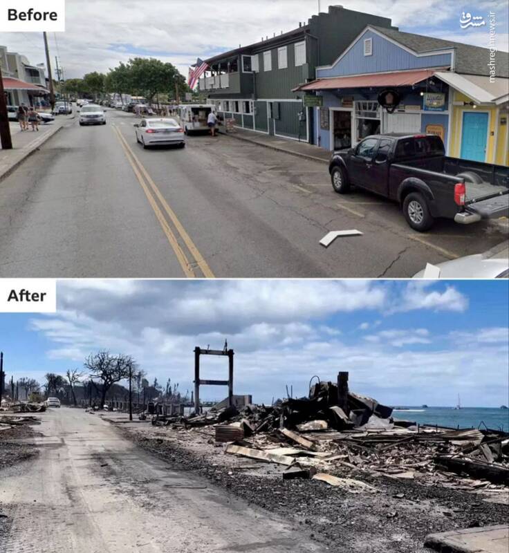 هاوایی قبل و بعد از آتشسوزی اخیر +تصاویر