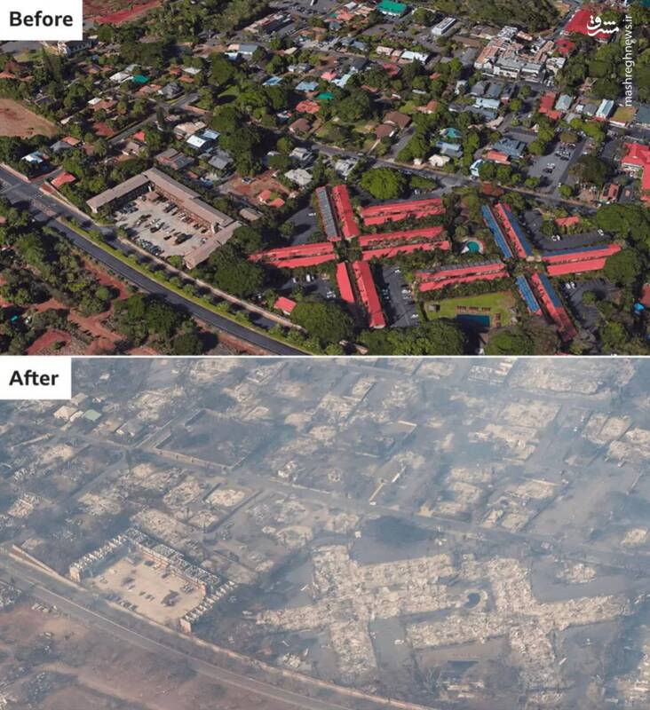 هاوایی قبل و بعد از آتشسوزی اخیر +تصاویر