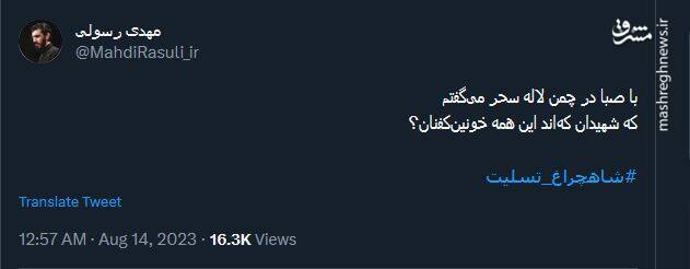 واکنش کاربران نسبت به وقوع دومین حمله تروریستی در حرم حضرت شاهچراغ (ع)