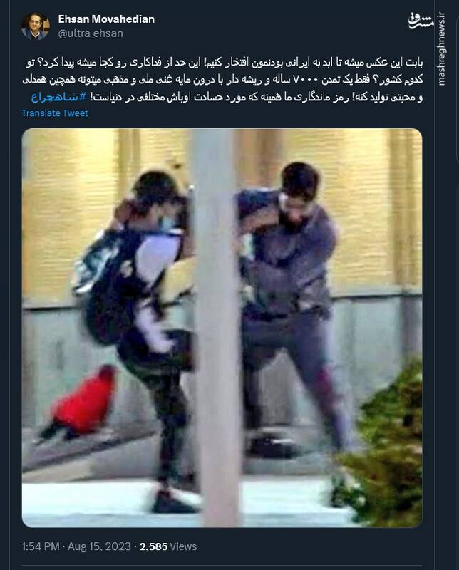 قدردانی کاربران توییتر از قهرمان شاهچراغ