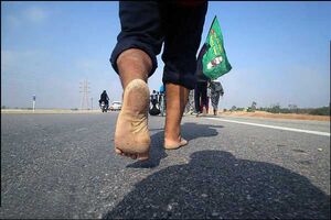 پیاده‌روی یک زائر ایرانی از مشهد به سمت کربلا