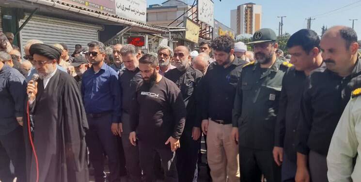 بدرقه با شکوه شهید مدافع امنیت در تنکابن+ عکس