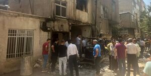انفجار در ساختمانی 2 طبقه در یافت آباد