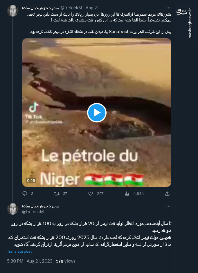 درد این روزهای فرانسوی ها برای از دست دادن نیجر!