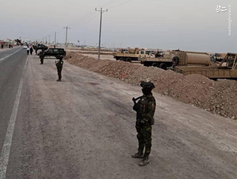 حشد الشعبی درحال تامین امنیت مسیرهای منتهی به مرزهای عراق +تصاویر