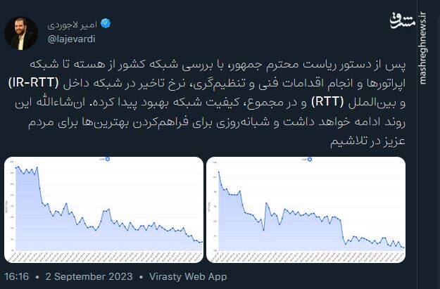 بهبود  کیفیت شبکه اپراتورها به روایت  رئیس سازمان تنظیم مقررات و ارتباطات رادیویی