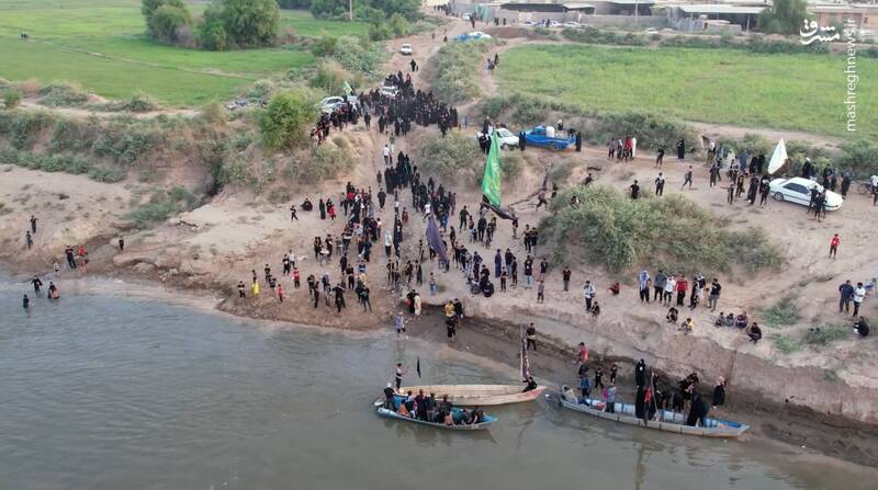 استقبال از زوار حسینی با قایق +عکس