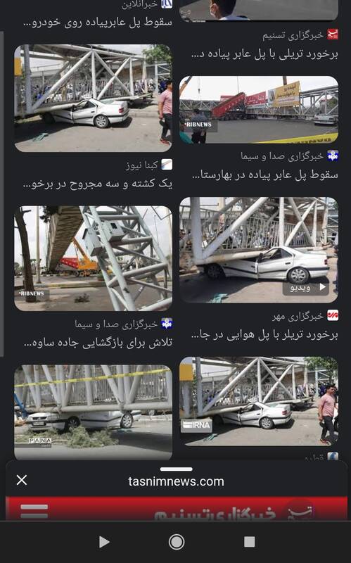 دروغ منوتو درباره سقوط پل عابر در تهران