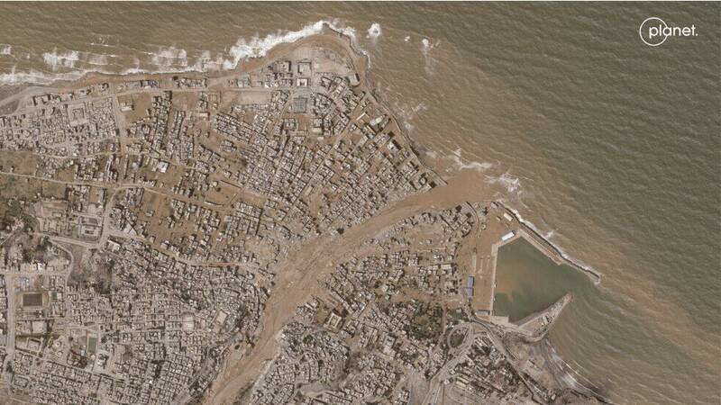 تصاویر ماهوارهای آخرالزمانی از شرق لیبی پس از طوفان