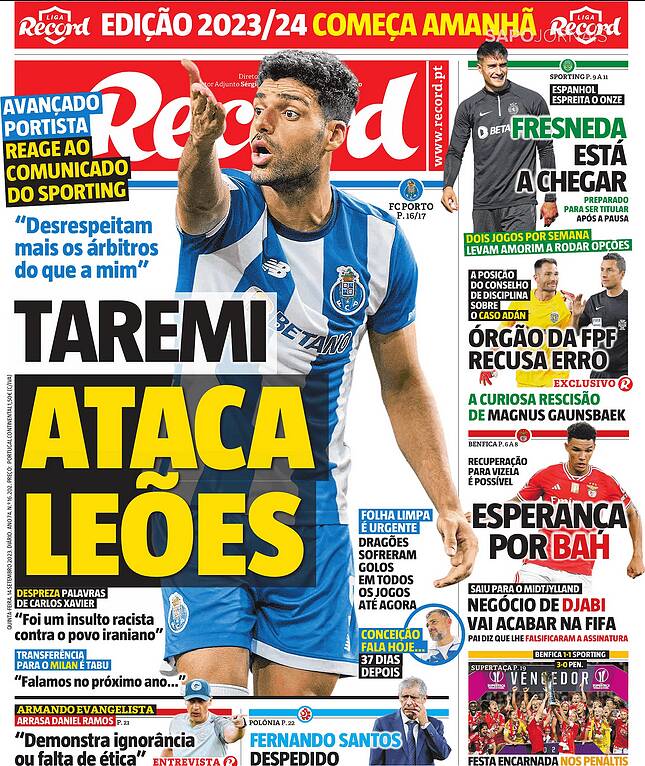 اظهارات طارمی سوژه اصلی مطبوعات پرتغال شد +عکس