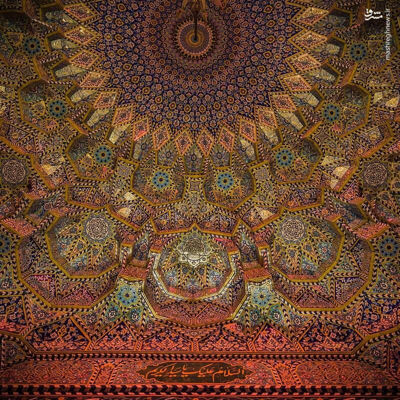 زیبایی طاق ایوان امامزاده سید جعفر (ع) یزد از زاویهای متفاوت 2