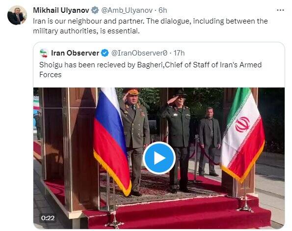 اولیانوف: ایران همسایه و شریک روسیه است
