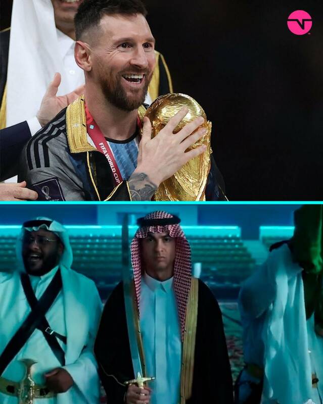 مسی سوژه تمسخر رونالدو با لباس عربی! +عکس