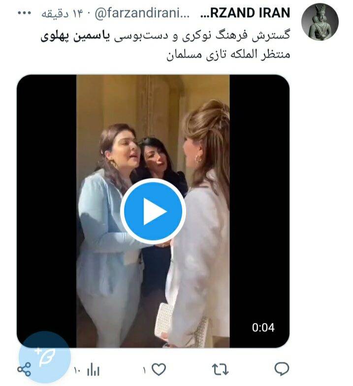 جنجال بوسیدن دست یاسمین پهلوی+