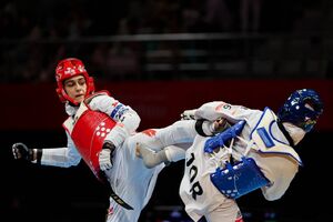 عکس / صعود باوی تکواندو کار ایرانی به یک چهارم نهایی