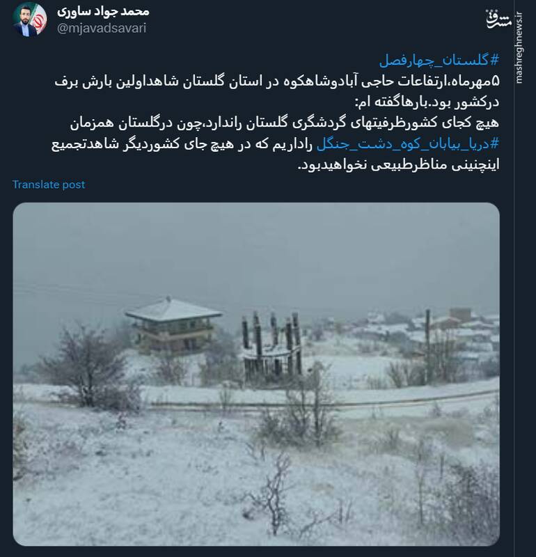 بارش برف در گلستان چهار فصل +عکس