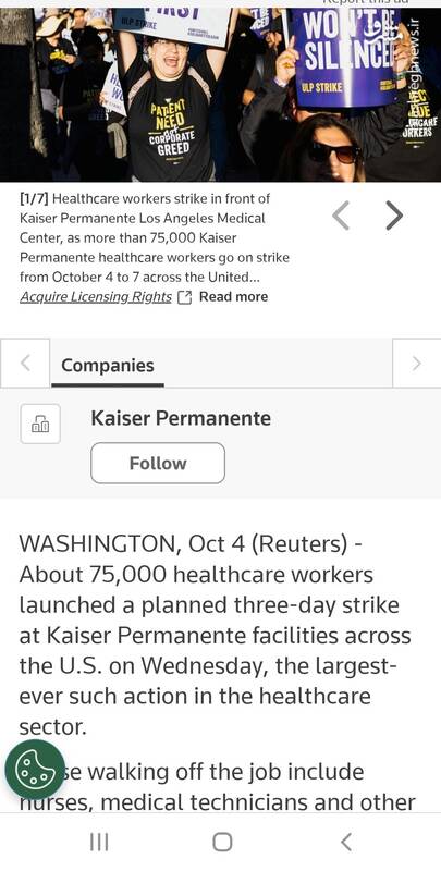 واکنش کنعانی به اعتصاب دهها هزار کارمند بخش سلامت آمریکا