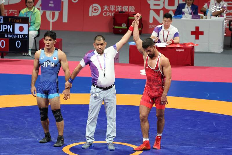 عکس / ضرب اولین طلای کشتی آزاد در هانگژو 10