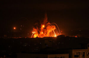 بمباران برج وطن در مرکز شهر غزه