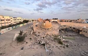 مسجد تخریب شده توسط صهیونیست‌ها در غزه