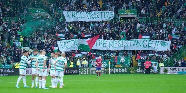 ادامه حمایت از فلسطین در مستطیل سبز +عکس