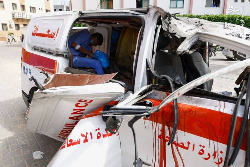 حمله نیروهای رژیم صهیونسیتی به یک آمبولانس در نوار غزه