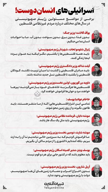 اینفوگرافیک/ اسرائیلیهای انساندوست!