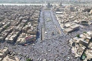 تصویری هوایی از حماسه حضور عراقی‌ها در تظاهرات امروز