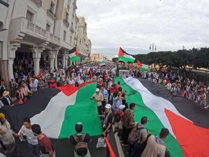 حضور گسترده مراکشی‌ها در حمایت از غزه و فلسطین