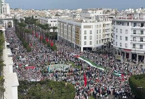 حضور گسترده مراکشی‌ها در حمایت از غزه و فلسطین