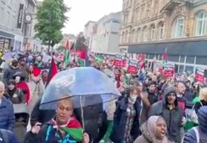 تظاهرات گسترده در لیورپول در حمایت از مردم فلسطین