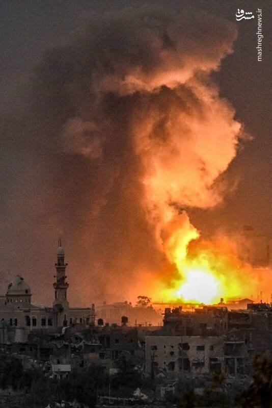 تصاویری از بمباران شمال نوار غزه توسط جنگندههای اسرائیلی