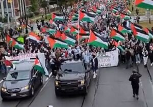 فیلم/ تظاهرات حمایت از فلسطین در ایالت میشیگان آمریکا