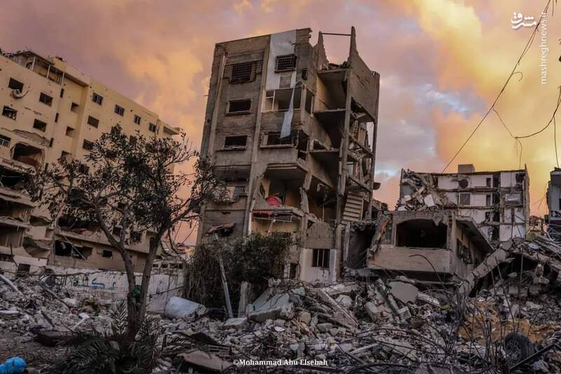 عکس/ محله "تل الهوی" بعد از بمباران وحشیانه رژیم صهیونیستی