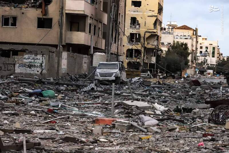 عکس/ محله "تل الهوی" بعد از بمباران وحشیانه رژیم صهیونیستی