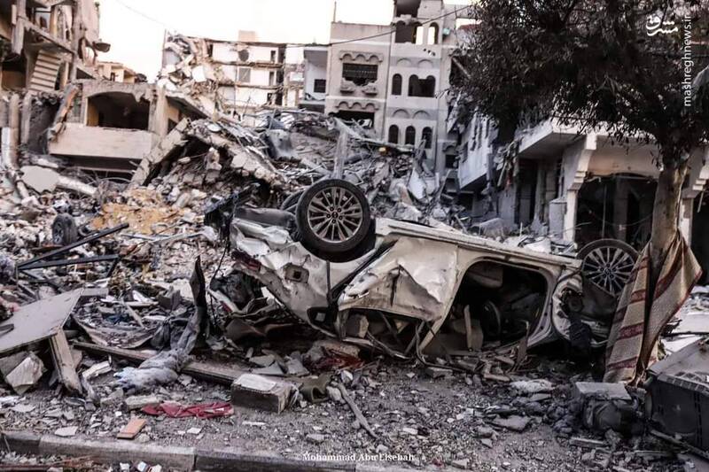 عکس/ محله "تل الهوی" بعد از بمباران وحشیانه رژیم صهیونیستی