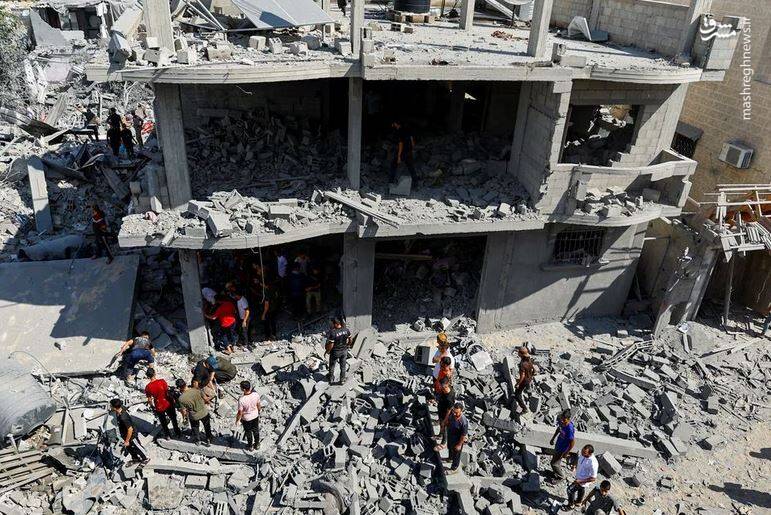 تصاویر هوایی از خسارات ناشی از بمباران در غزه