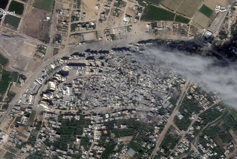 تصاویر هوایی از خسارات ناشی از بمباران در غزه