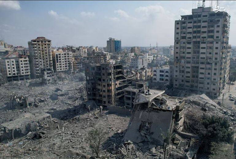 تصاویر هوایی از خسارات ناشی از بمباران در غزه