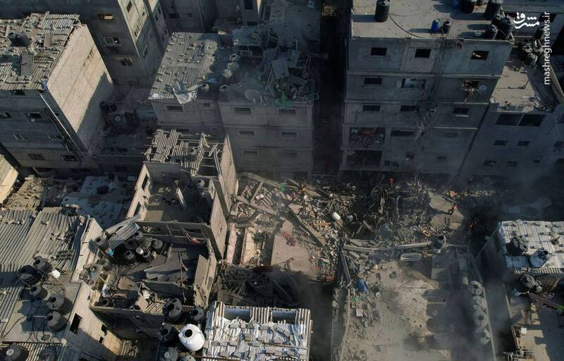 تصاویر هوایی از خسارات ناشی از بمباران در غزه