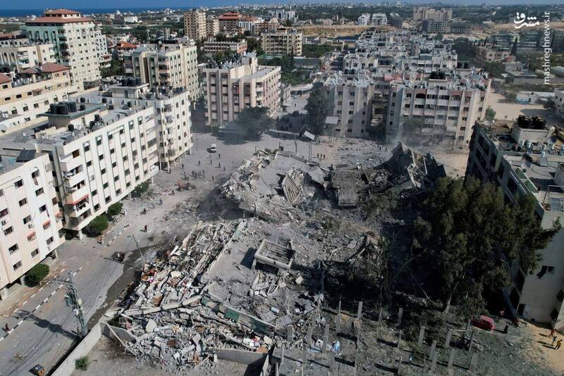 تصاویر هوایی از خسارات ناشی از بمباران در غزه