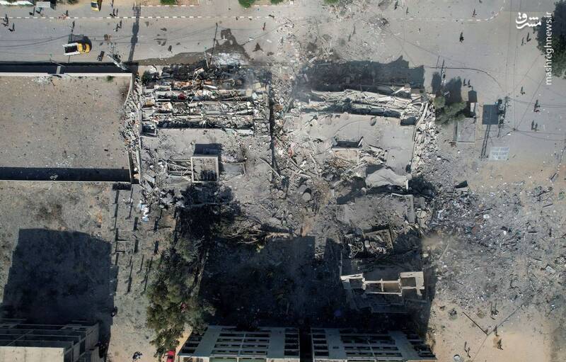 تصاویر هوایی از خسارات ناشی از بمباران در غزه