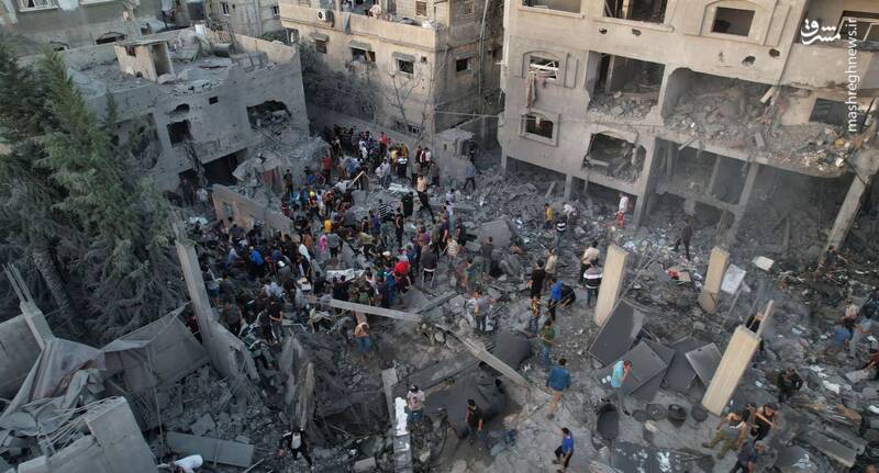 تصاویر هوایی از خسارات ناشی از بمباران در غزه