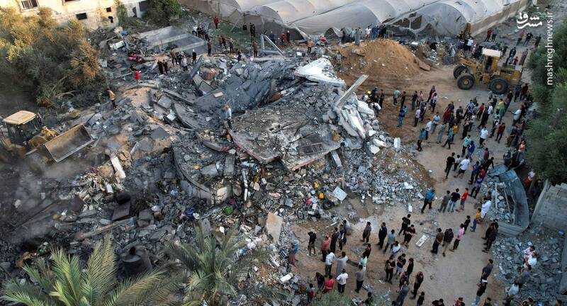 تصاویر هوایی از خسارات ناشی از بمباران در غزه